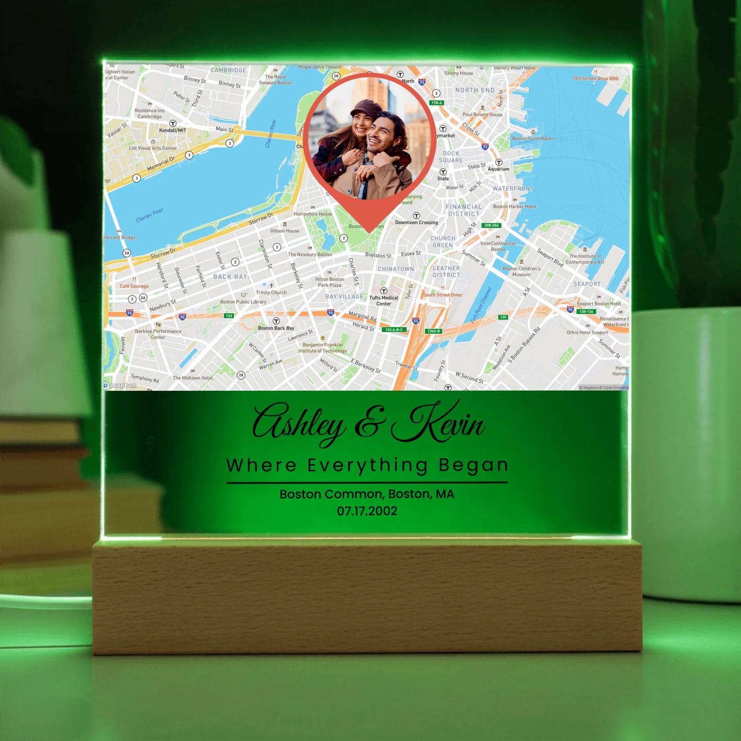 Acrylic Square with LED Base 7