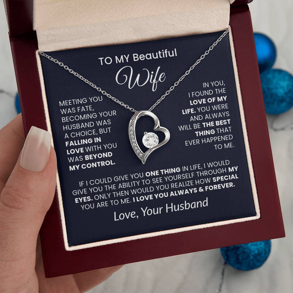 To My Wife Necklace - Perfect Gift for Wife with Special Message