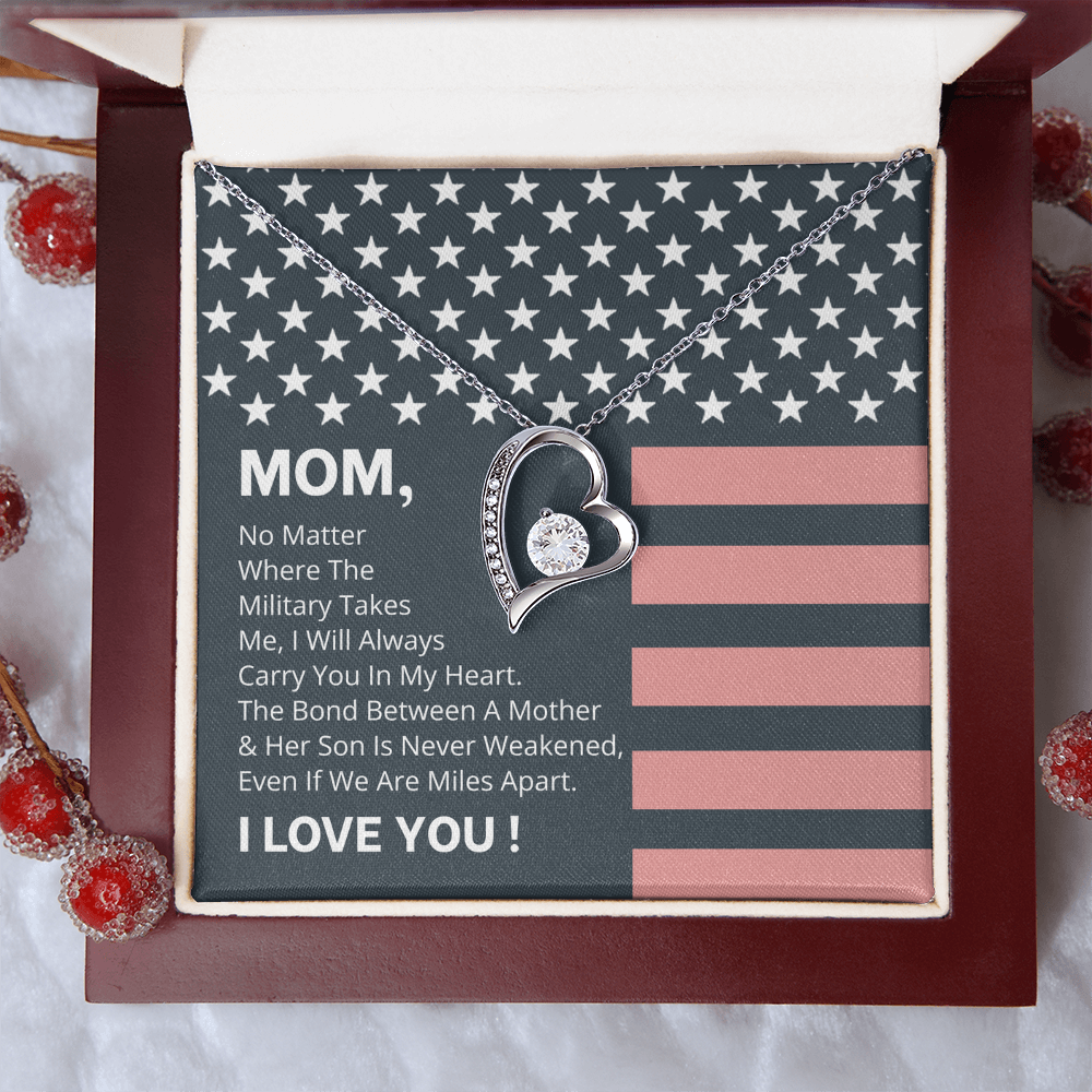 To My Mom My Hero – Heart Necklace Gift