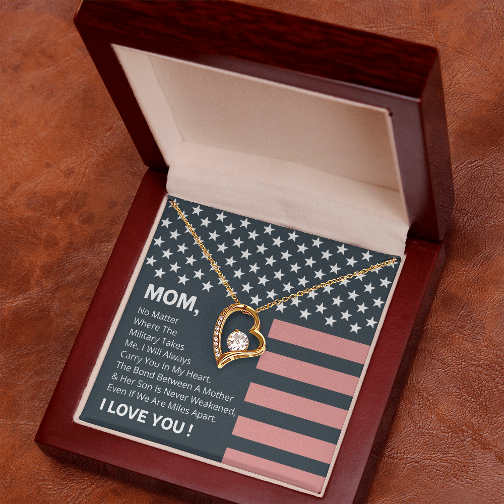 To My Mom My Hero – Heart Necklace Gift