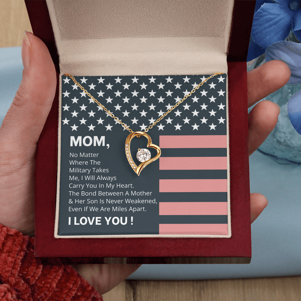 To My Mom My Hero – Heart Necklace Gift