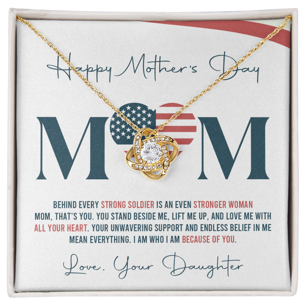 To My Mom Necklace - From Military Daughter