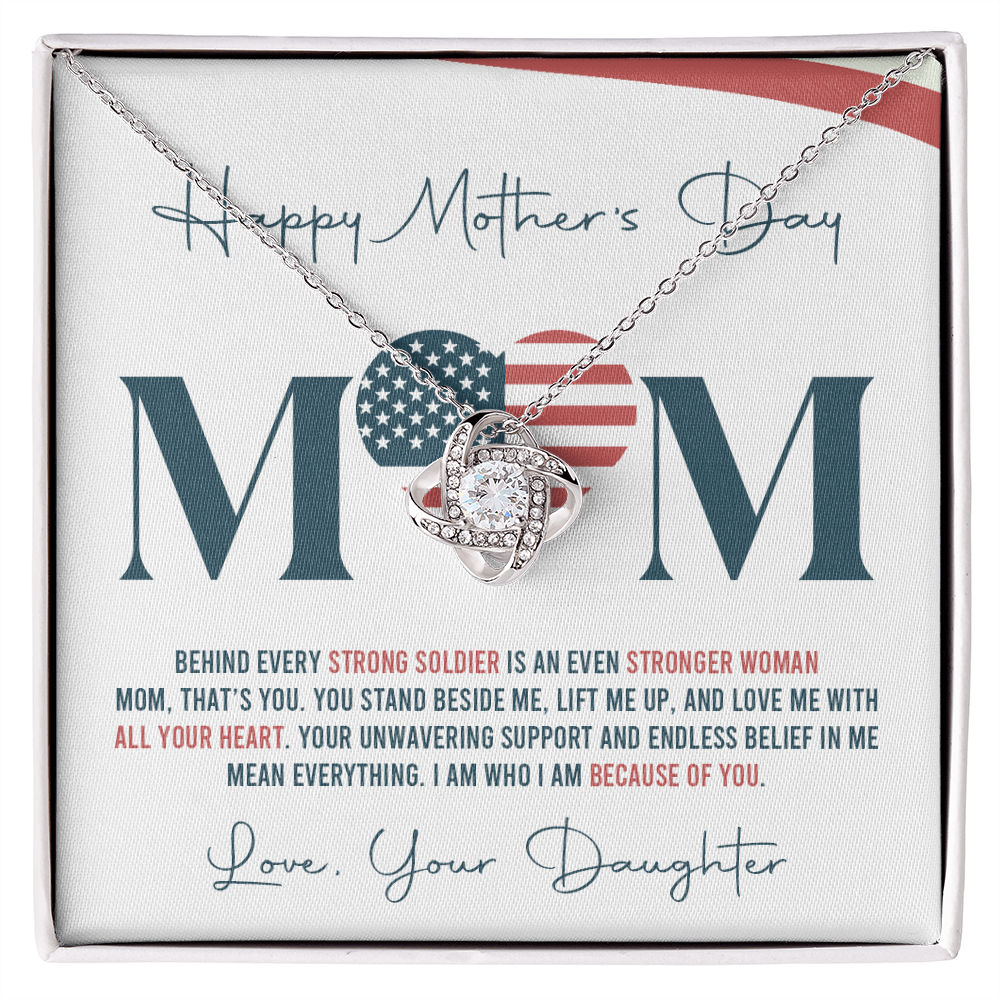 To My Mom Necklace - From Military Daughter