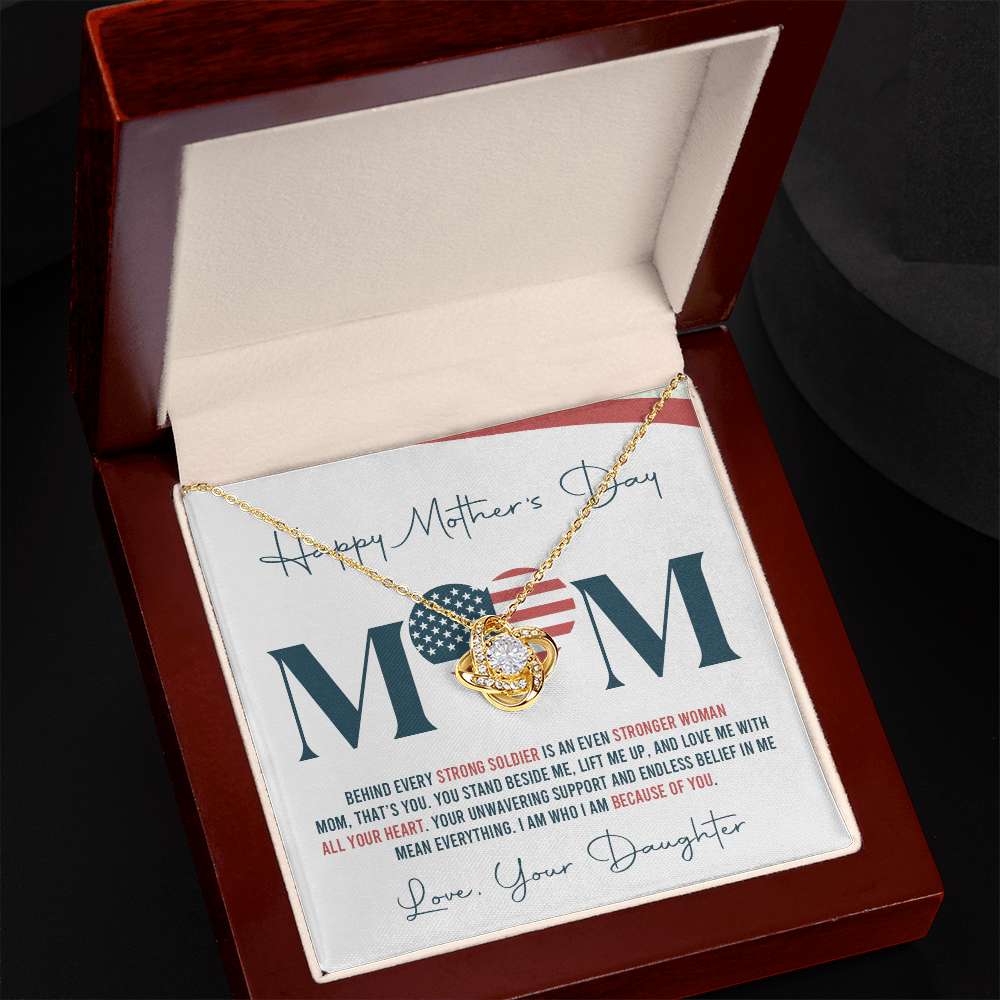 To My Mom Necklace - From Military Daughter