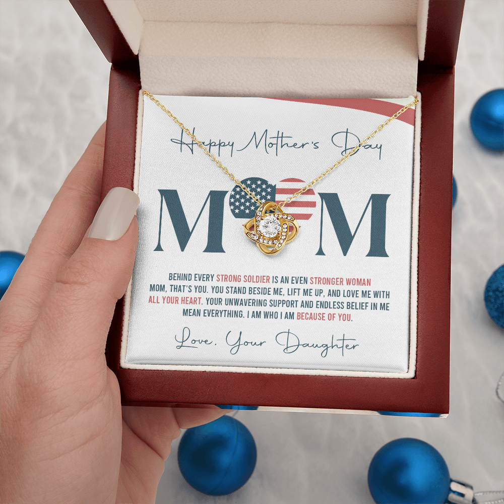 To My Mom Necklace - From Military Daughter