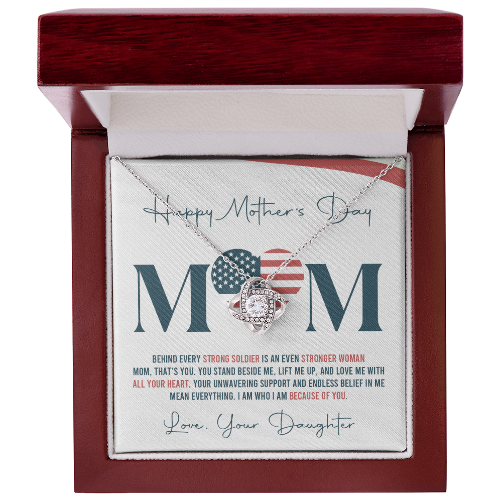 To My Mom Necklace - From Military Daughter