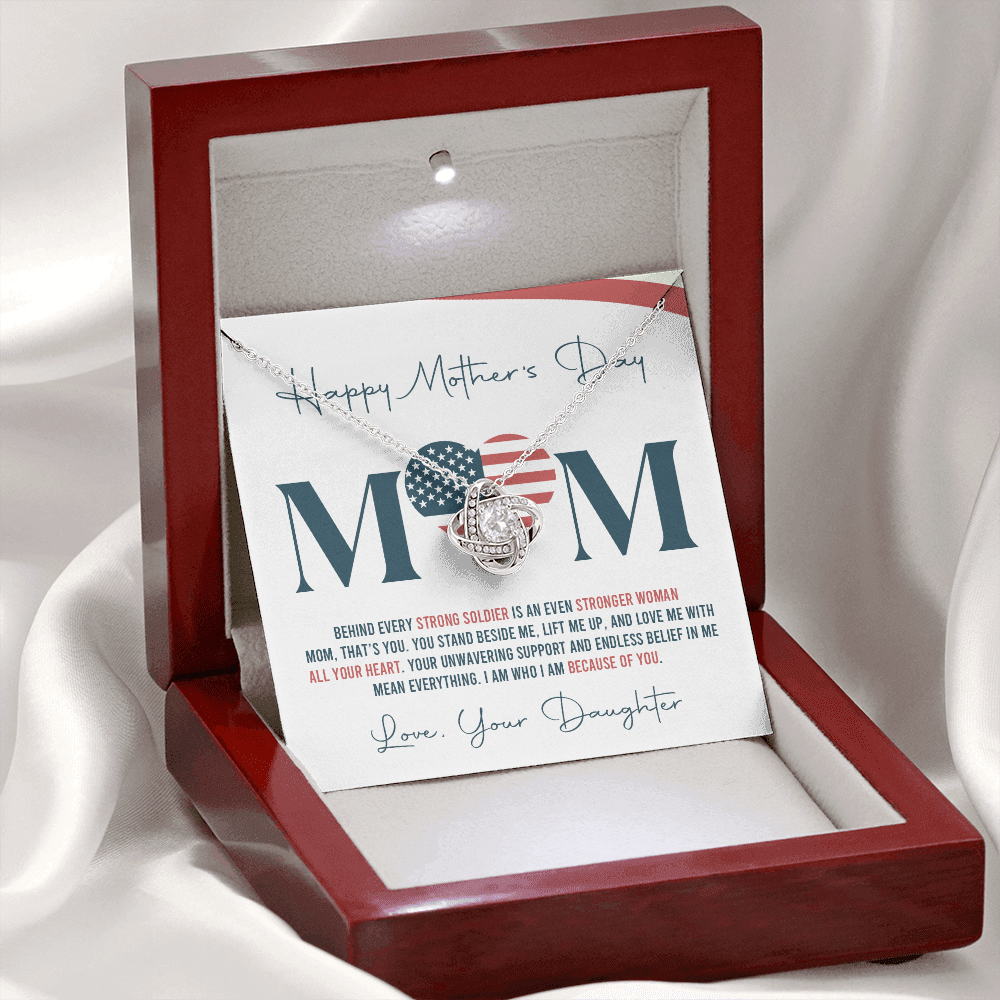 To My Mom Necklace - From Military Daughter