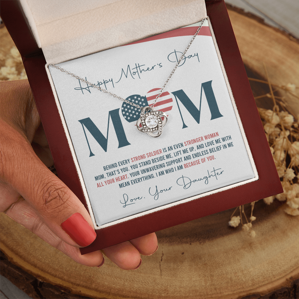 To My Mom Necklace - From Military Daughter