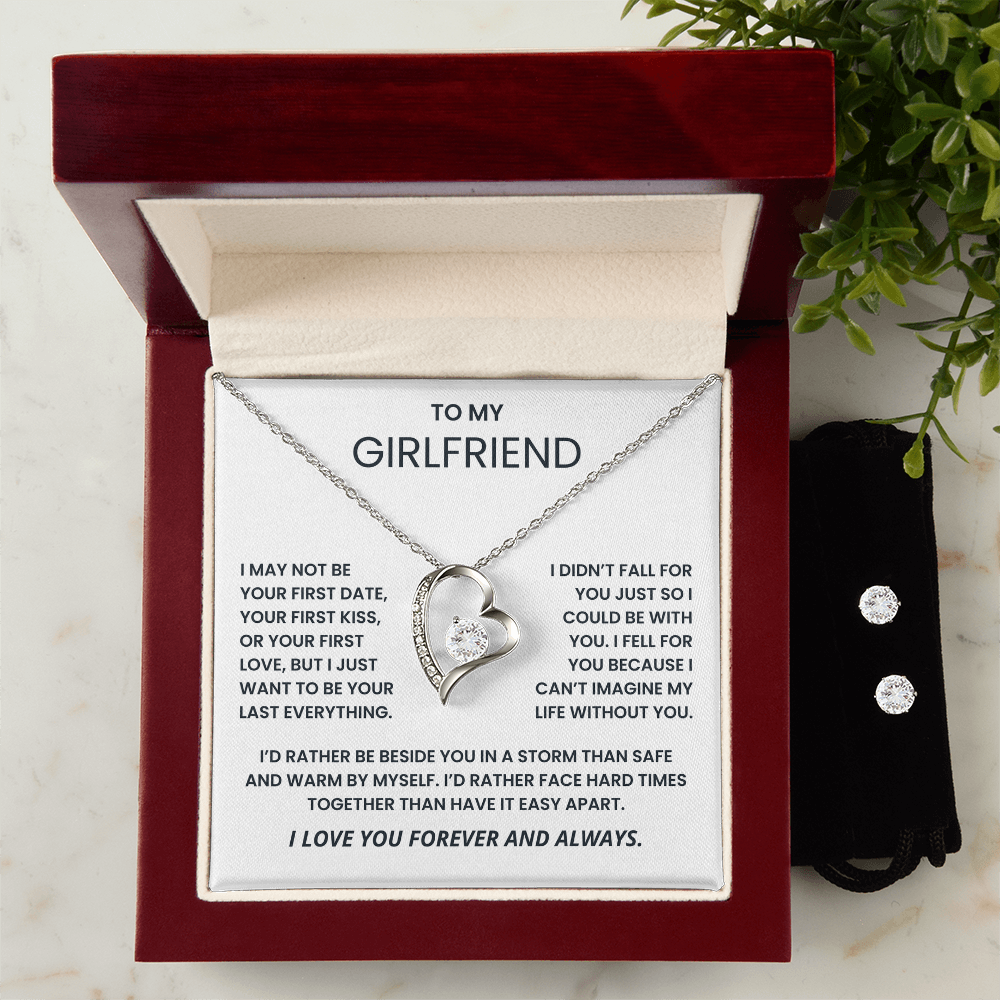 To My Girlfriend Necklace & Earring Set
