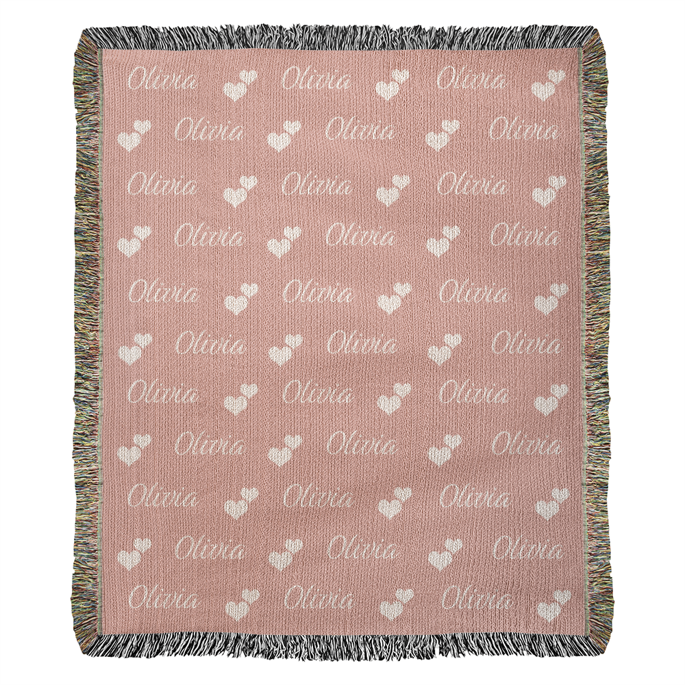 Personalized Kid Blanket for Your Daughter - 50" x 60" Heirloom Woven Blanket