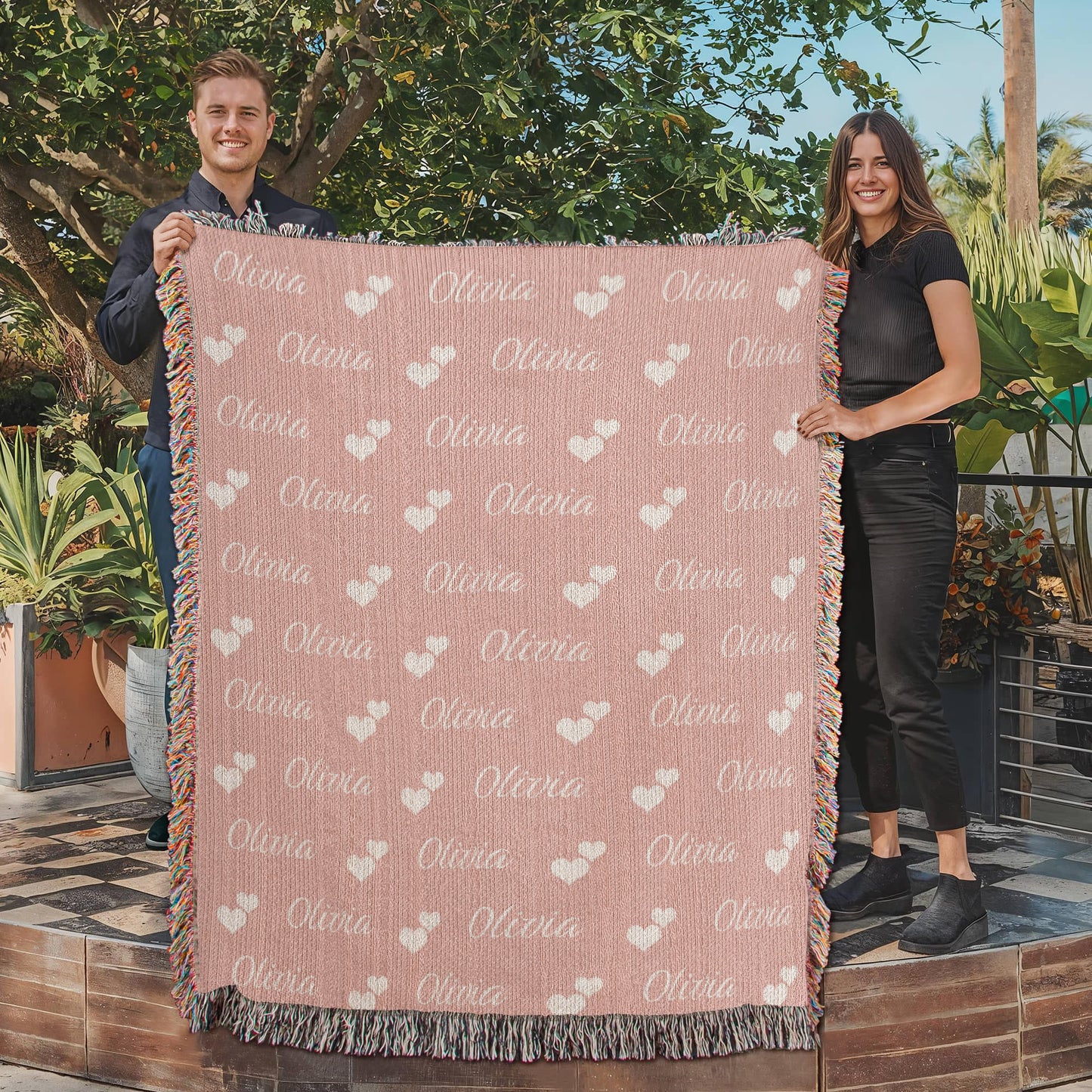 Personalized Kid Blanket for Your Daughter - 50" x 60" Heirloom Woven Blanket