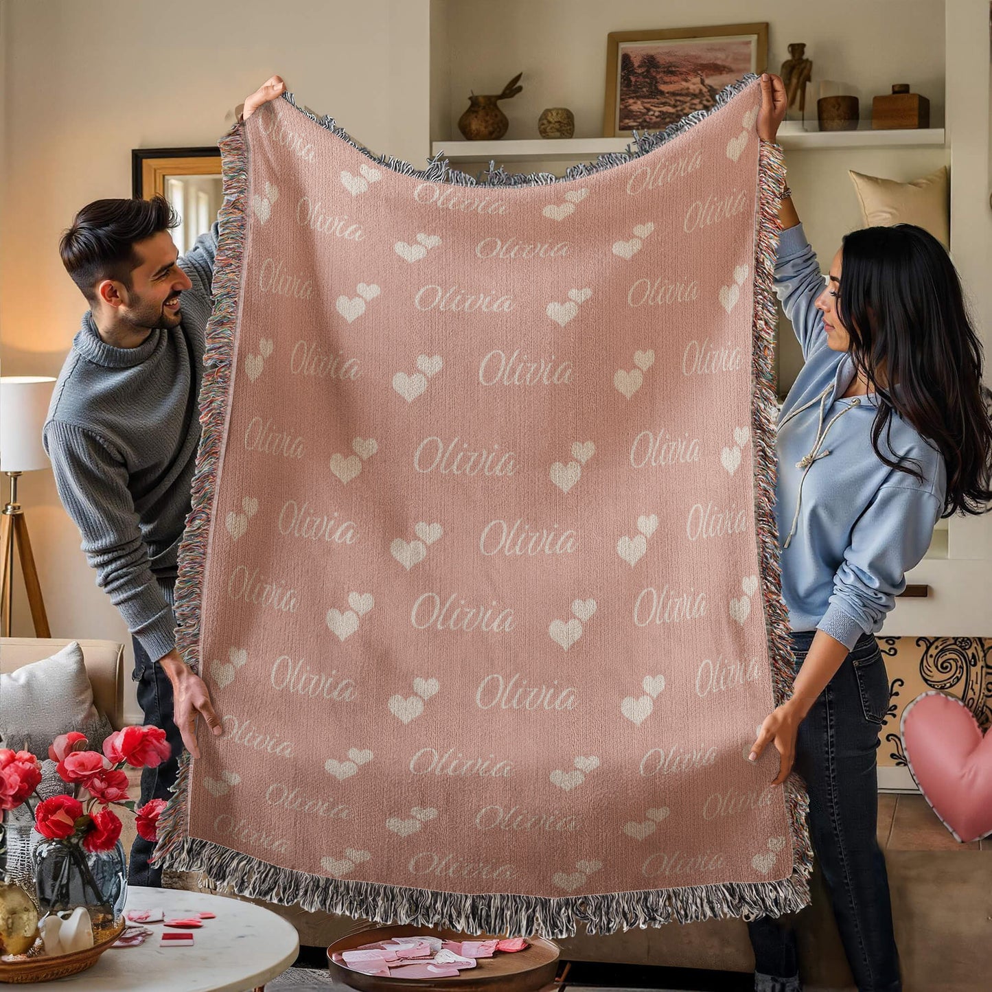 Personalized Kid Blanket for Your Daughter - 50" x 60" Heirloom Woven Blanket
