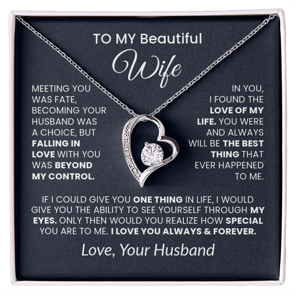 To My Wife Necklace - Perfect Gift for Wife with Special Message