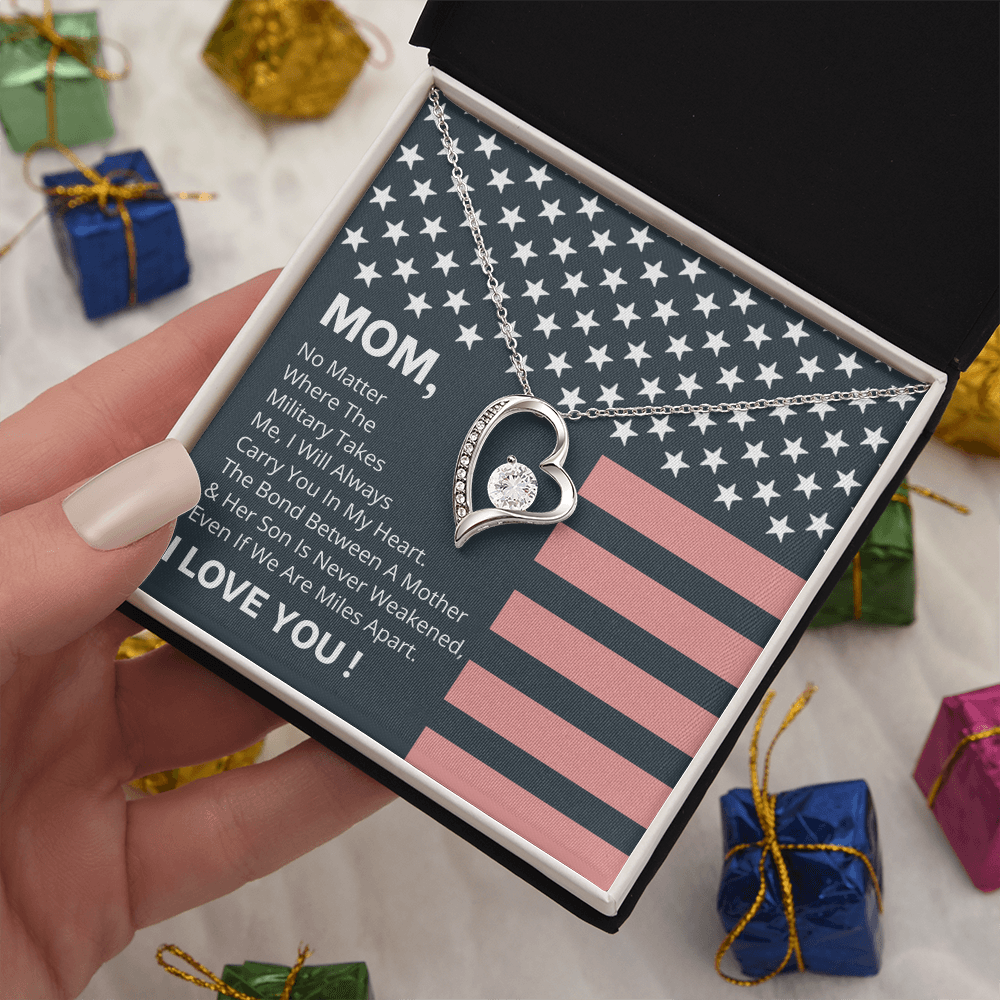 To My Mom My Hero – Heart Necklace Gift