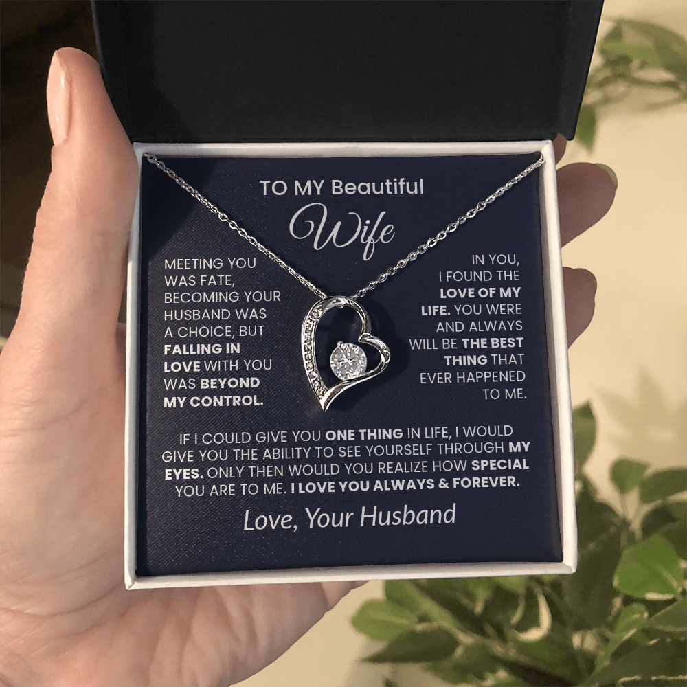 To My Wife Necklace - Perfect Gift for Wife with Special Message