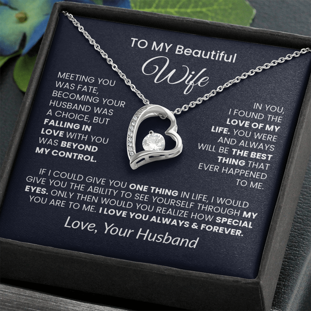 To My Wife Necklace - Perfect Gift for Wife with Special Message
