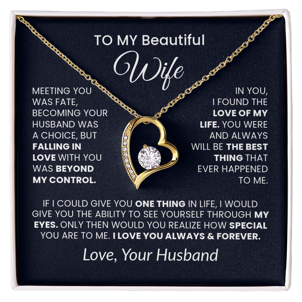 To My Wife Necklace - Perfect Gift for Wife with Special Message