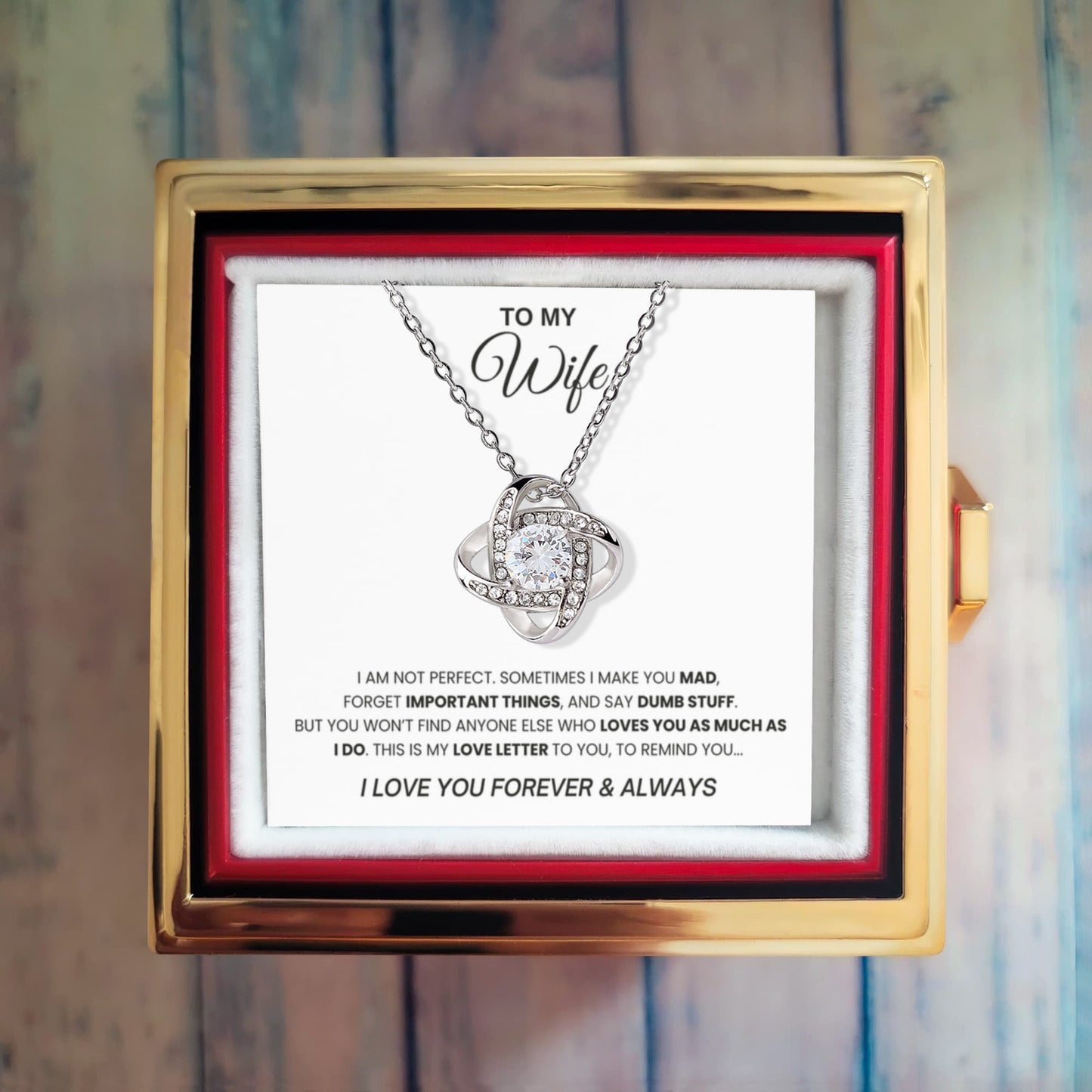 To My Wife - Love Letter with Rotating Rose Gift Box