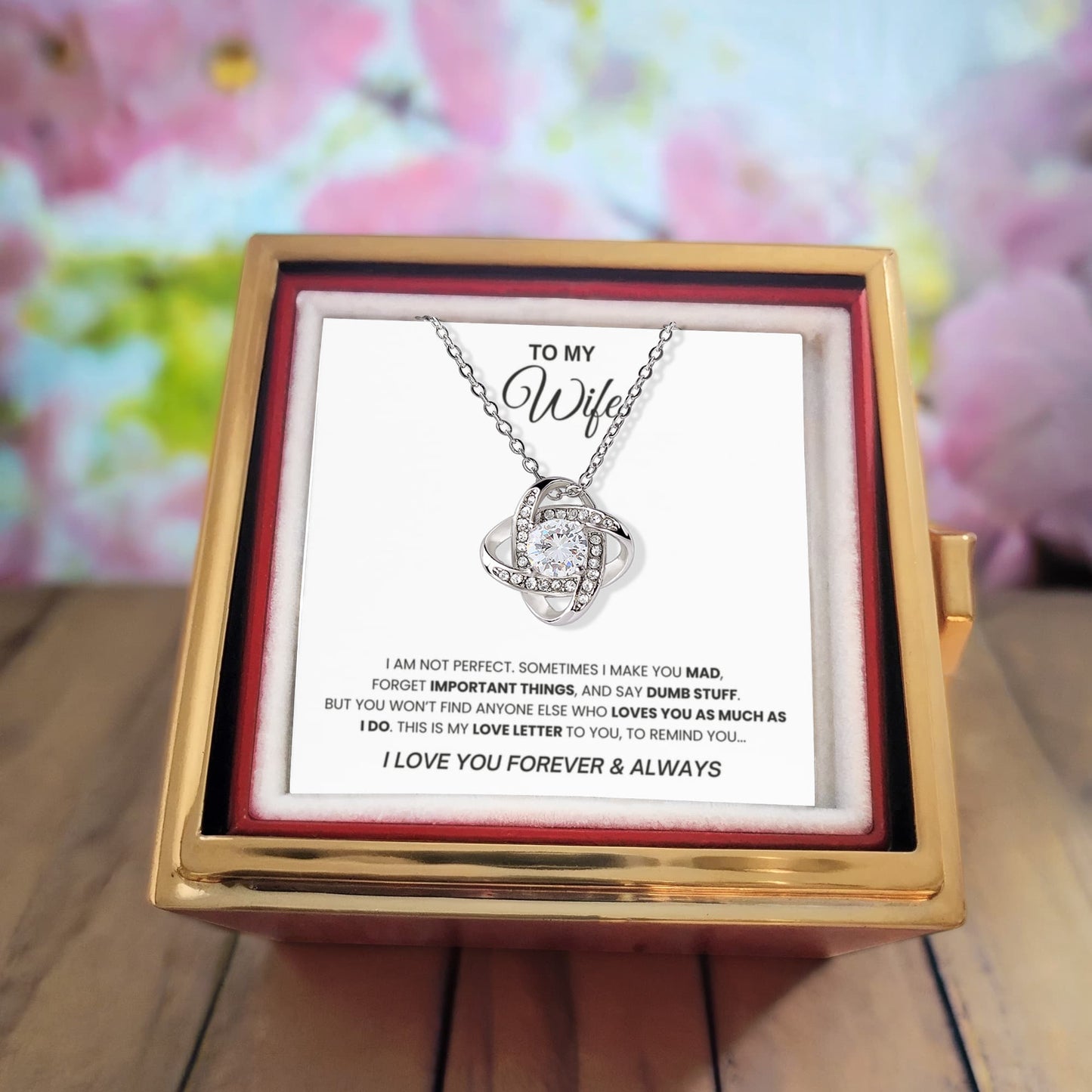 To My Wife - Love Letter with Rotating Rose Gift Box