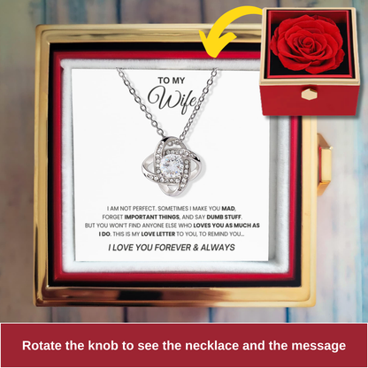 To My Wife - Love Letter with Rotating Rose Gift Box