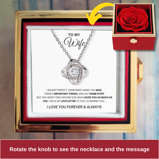 To My Wife - Love Letter with Rotating Rose Gift Box