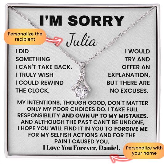 Personalized I'm Sorry Apology Gift for Her with Custom Name