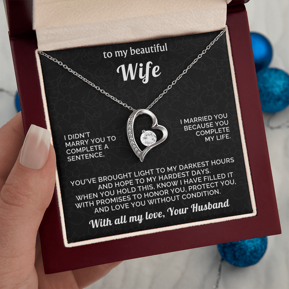 To My Beautiful Wife Necklace – Perfect Gift from Husband