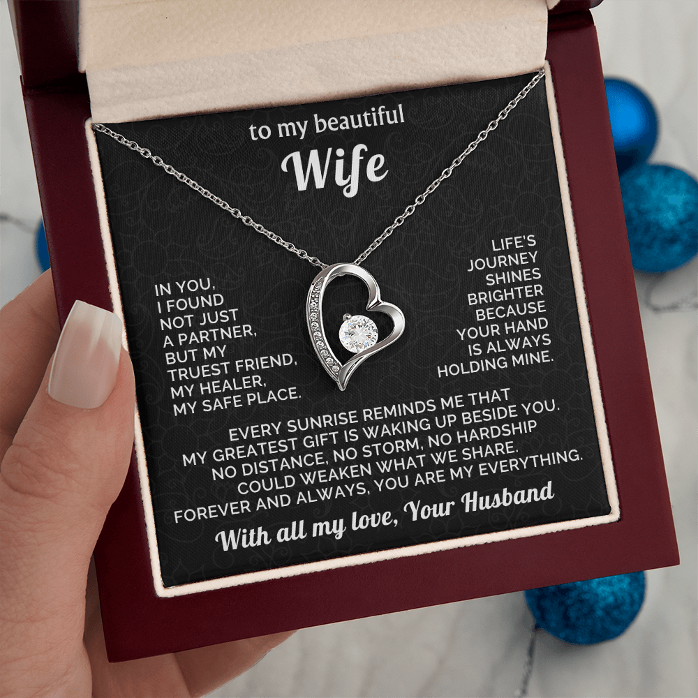 To My Beautiful Wife Necklace – Forever Love Gift from Husband