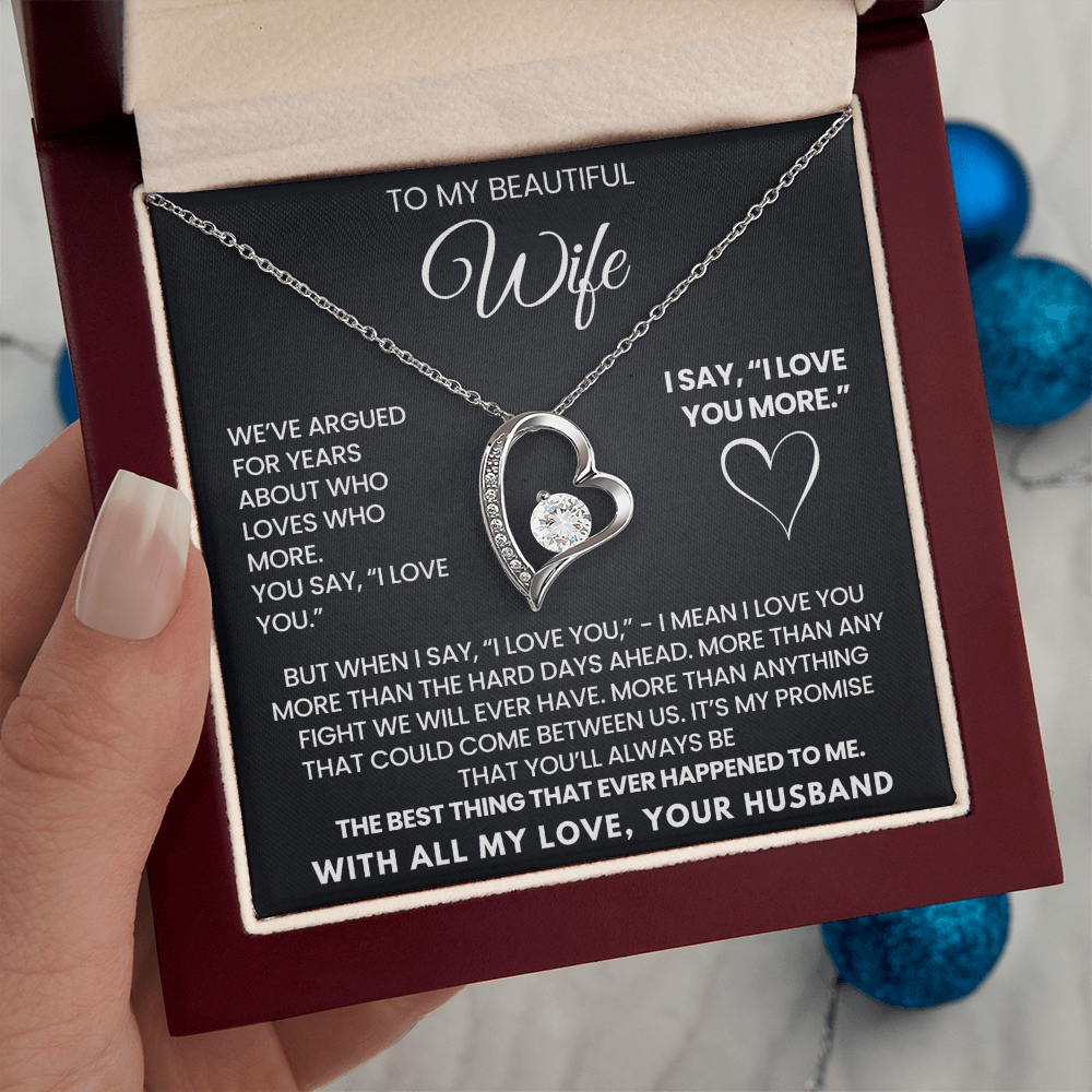 I Love You More Necklace for Wife