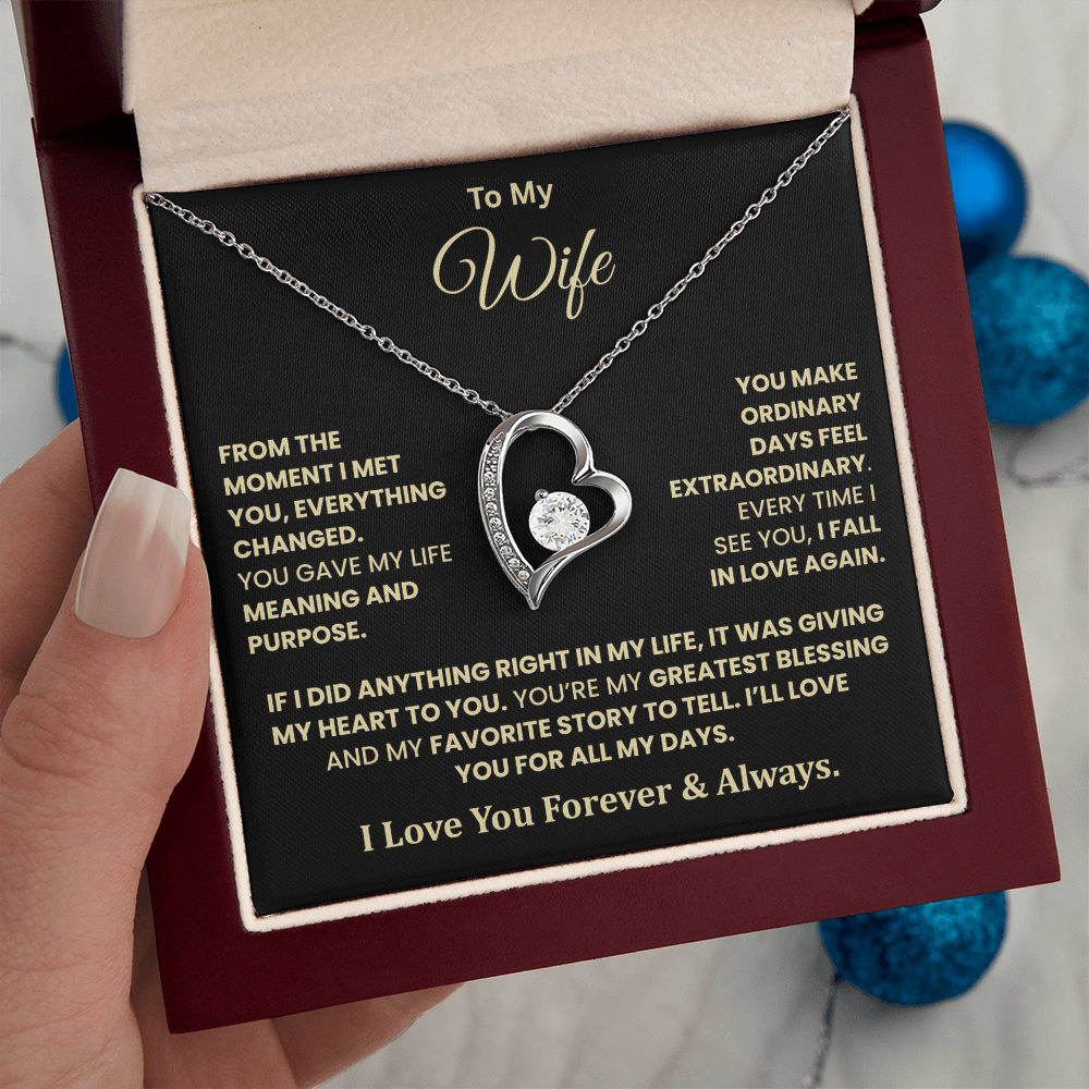 To My Wife – You're My Greatest Blessing Heart Necklace