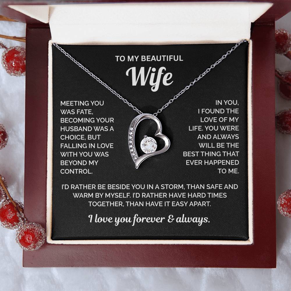 To My Wife Necklace - Meeting You Was Fate