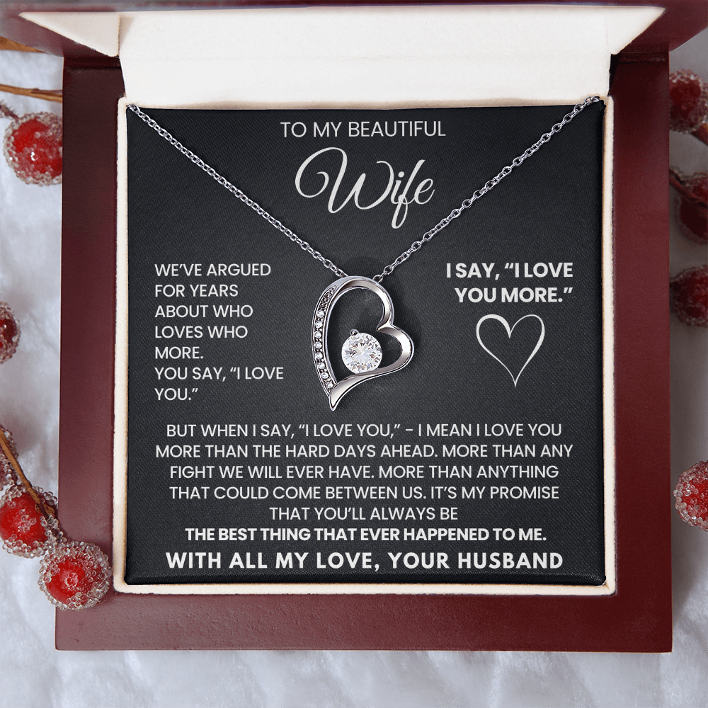 I Love You More Necklace for Wife