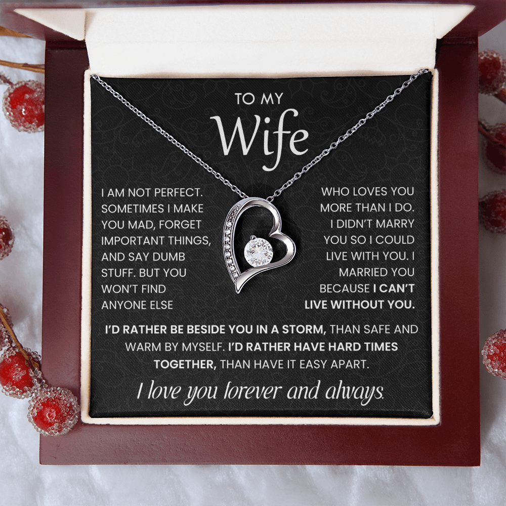To My Wife Necklace with Love Message Card