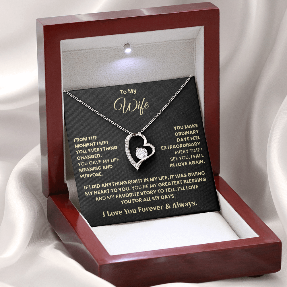 To My Wife – You're My Greatest Blessing Heart Necklace