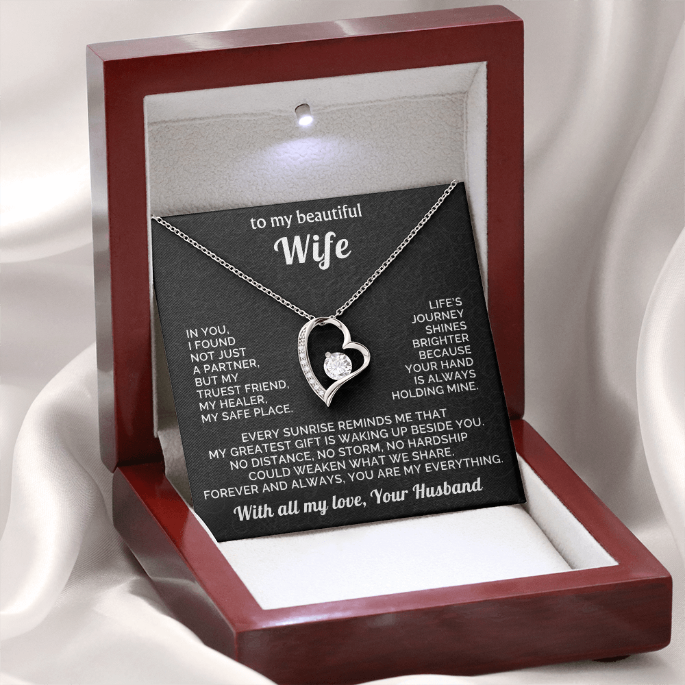 To My Beautiful Wife Necklace – Forever Love Gift from Husband