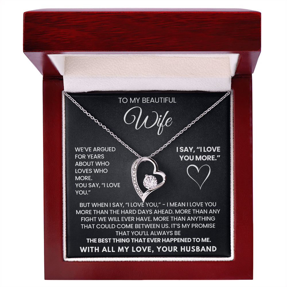 I Love You More Necklace for Wife