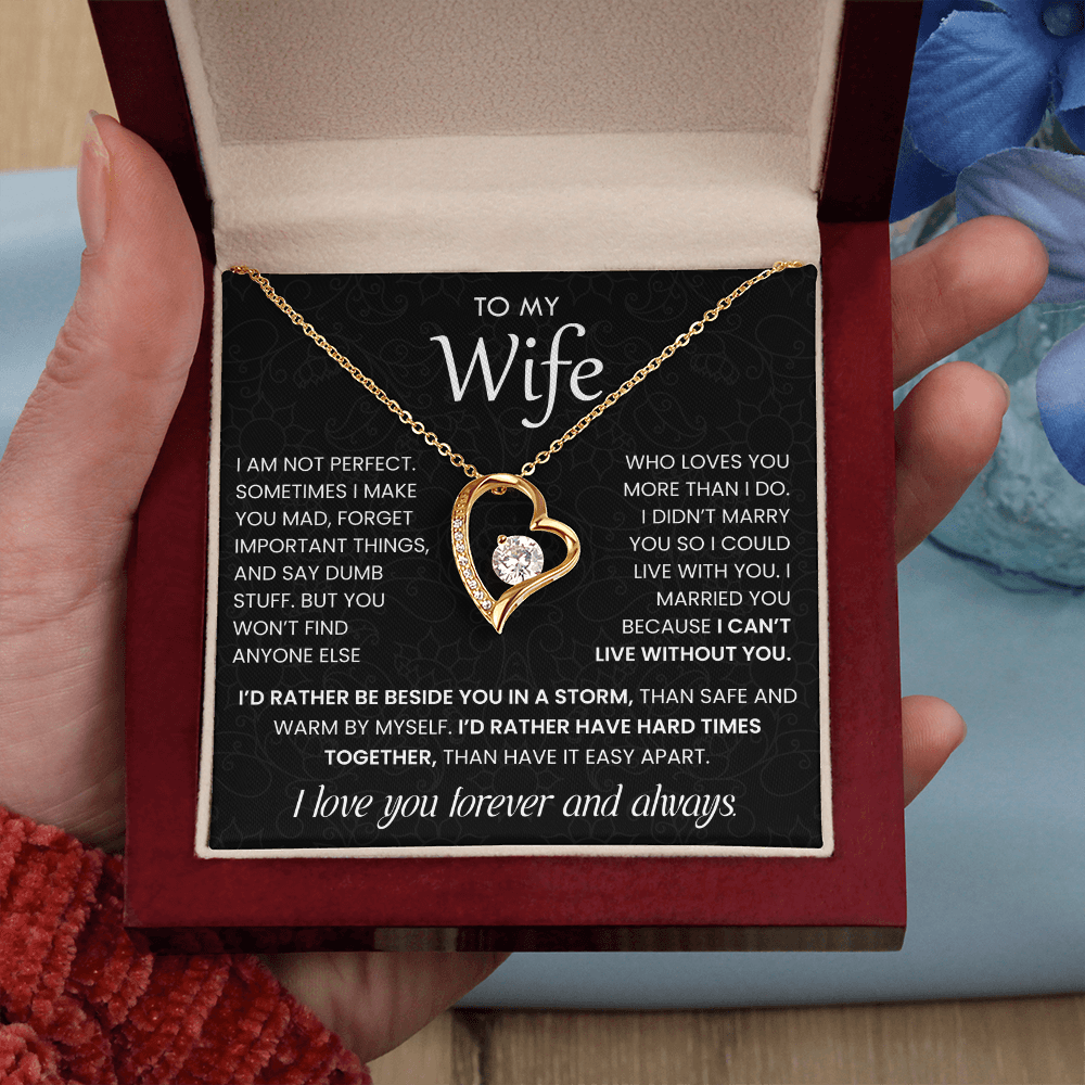 To My Wife Necklace with Love Message Card