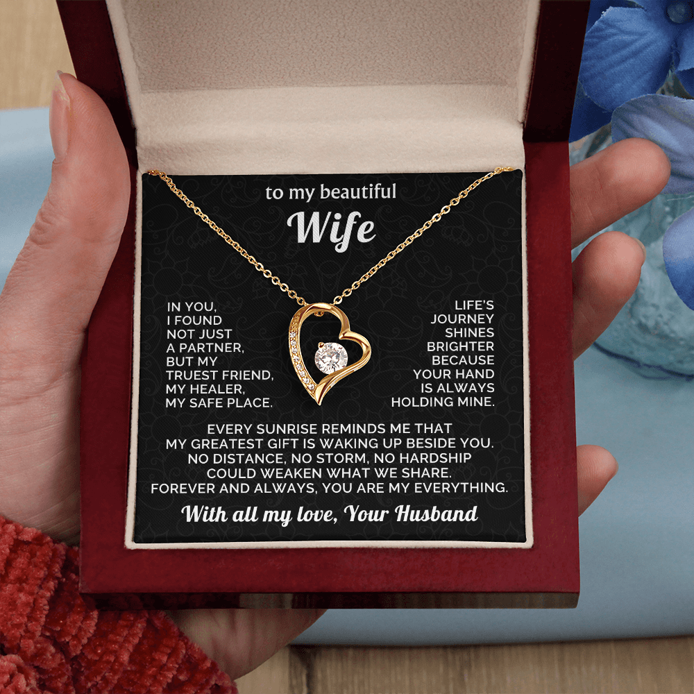 To My Beautiful Wife Necklace – Forever Love Gift from Husband
