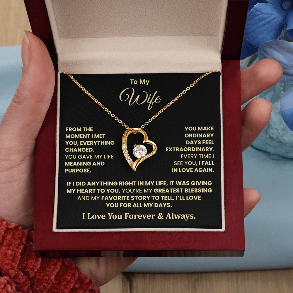 To My Wife – You're My Greatest Blessing Heart Necklace