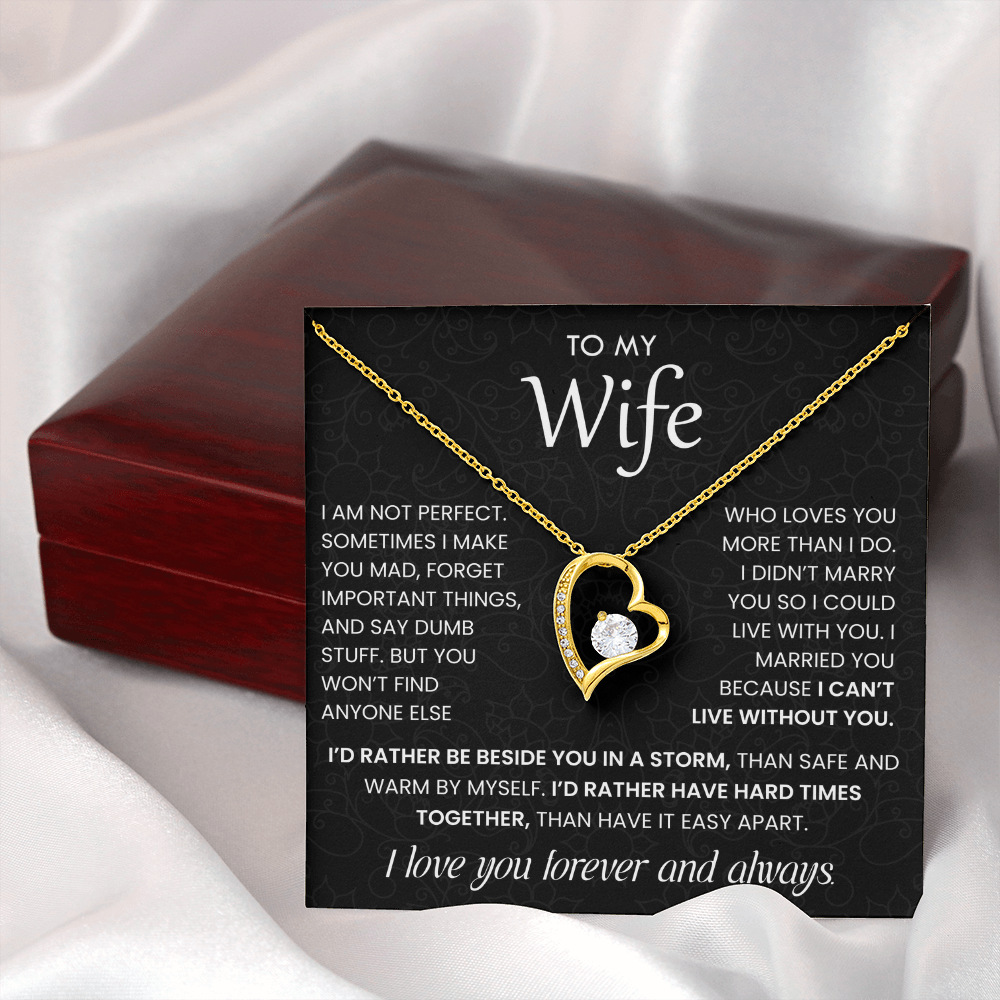 To My Wife Necklace with Love Message Card