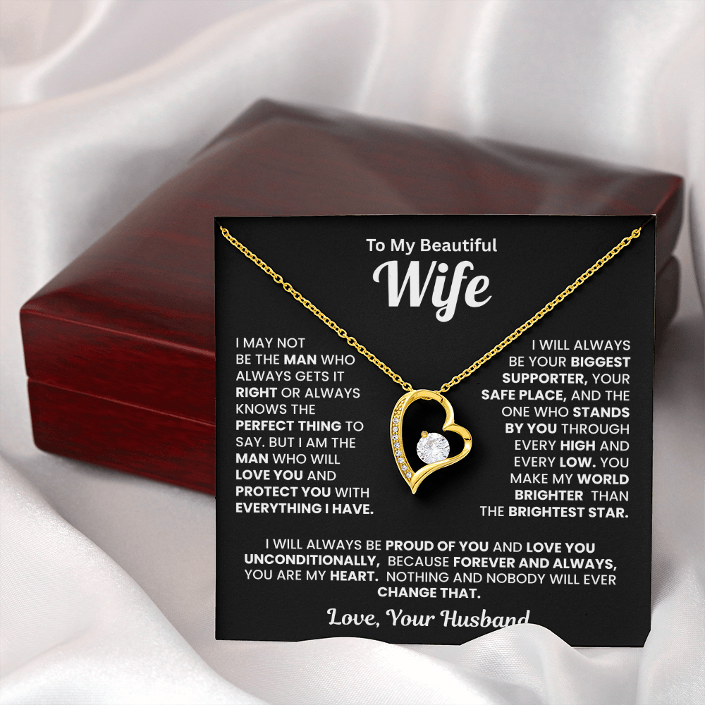 To My Beautiful Wife Heart Necklace – Romantic Gift from Husband