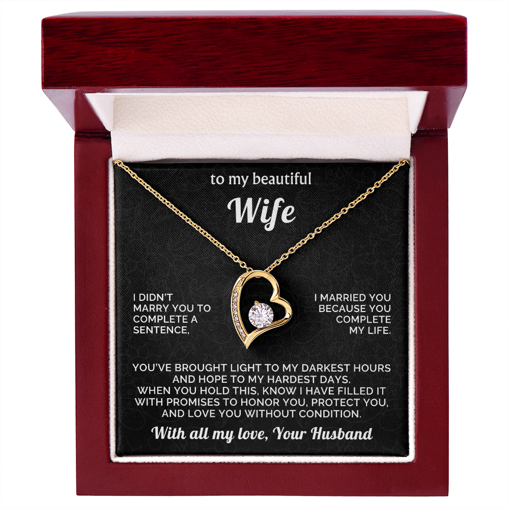To My Beautiful Wife Necklace – Perfect Gift from Husband