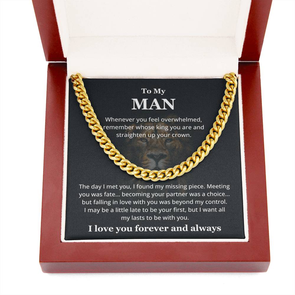To My Man - You Are My King - Cuban Link Chain