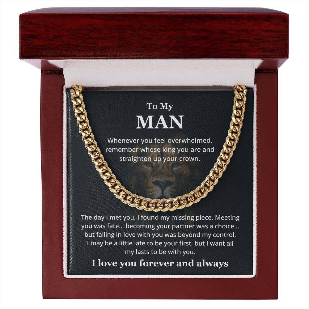 To My Man - You Are My King - Cuban Link Chain