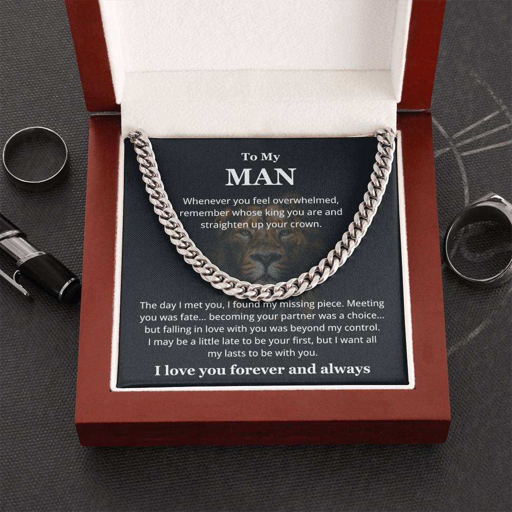 To My Man - You Are My King - Cuban Link Chain