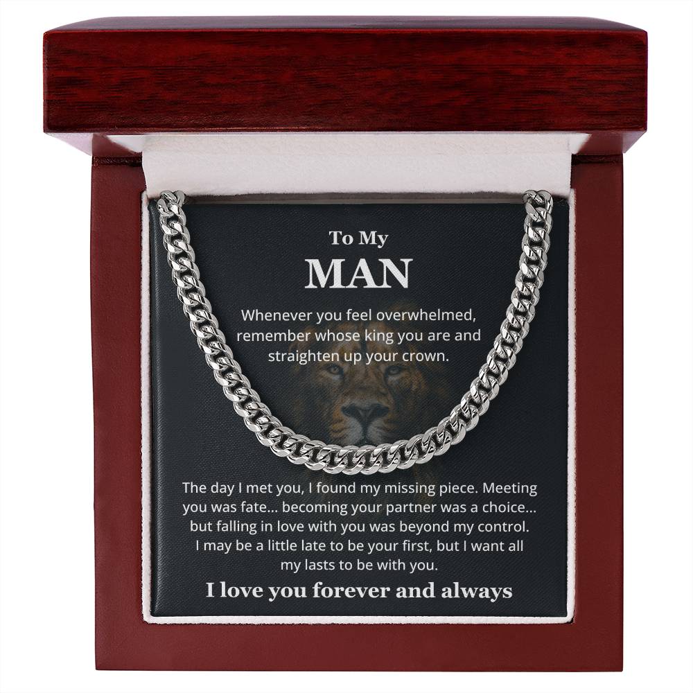 To My Man - You Are My King - Cuban Link Chain