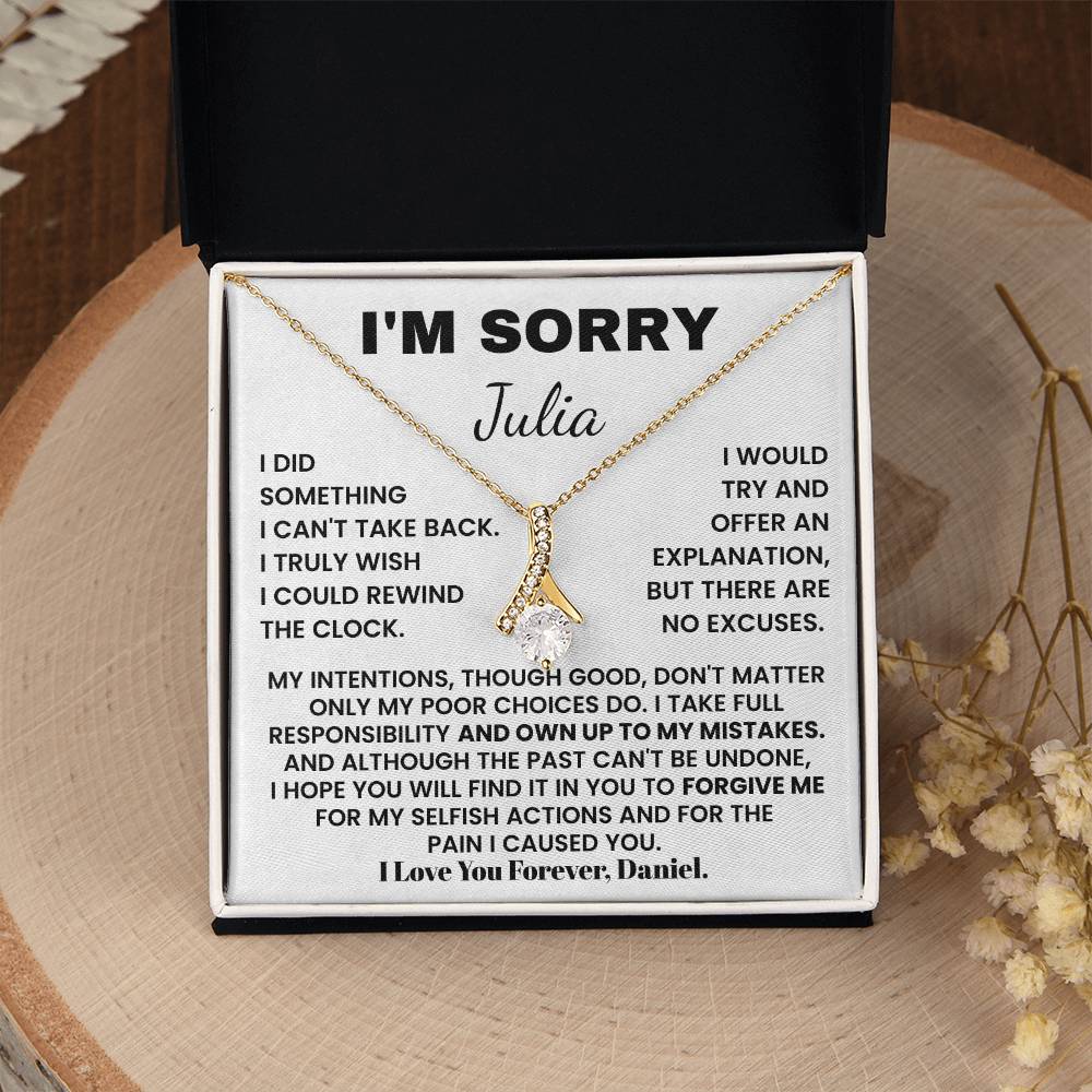 Personalized I'm Sorry Apology Gift for Her with Custom Name