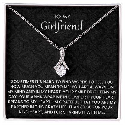 To My Girlfriend Necklace – Romantic Gift for Her with Heartfelt Message