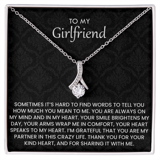 To My Girlfriend Necklace – Romantic Gift for Her with Heartfelt Message
