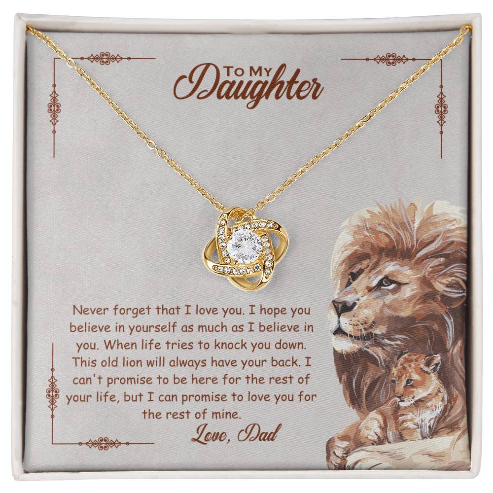 To My Beautiful Daughter, I Promise To Love You For The Rest Of My Life -Love Knot Necklace